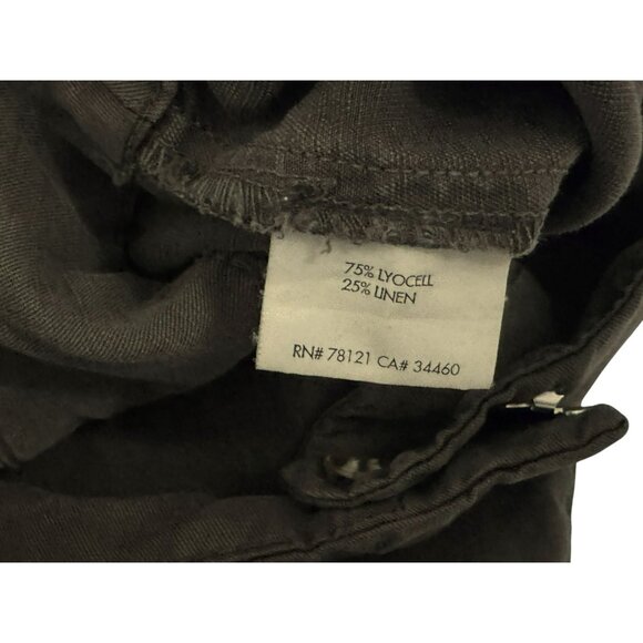 Eileen Fisher Sz 14 Lyocell & Linen Blend Straight Leg Pants Slacks Trousers - Picture 6 of 6